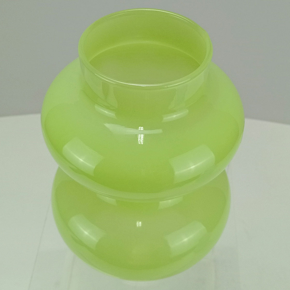 Vaso Decorativo Dois Gomos Home&Co Verde Leitoso Vidro 18x12x12cm