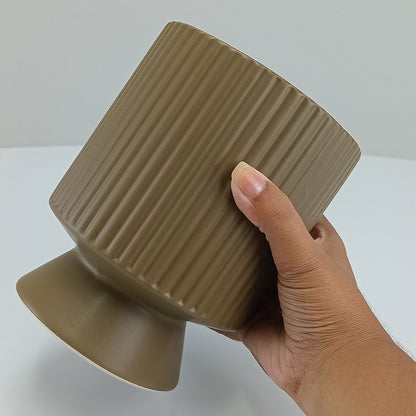 Cachepô Cerâmica Marrom Home&Co 18x14cm para Plantas Decorativas