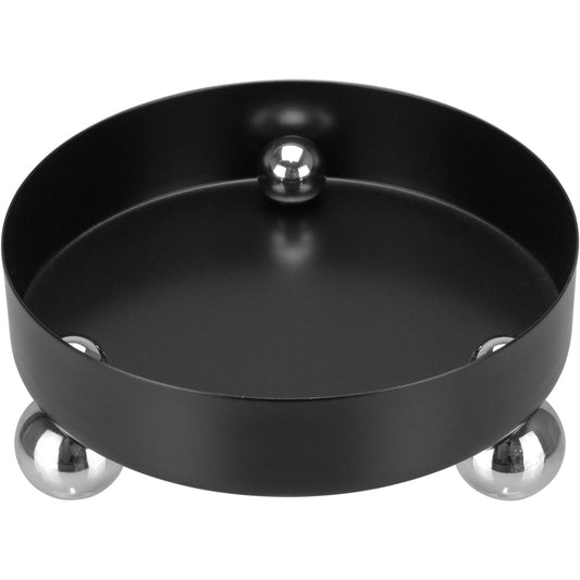 Bandeja Redonda de Metal Preto Home&Co 15x15cm para Servir