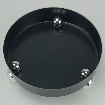 Bandeja Redonda de Metal Preto Home&Co 15x15cm para Servir