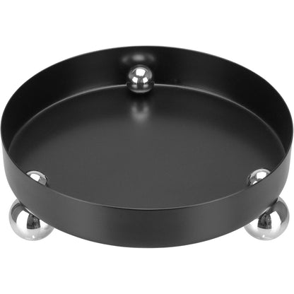 Bandeja Redonda Metal Preta Home&Co 18x18cm para Servir Bebidas e Petiscos
