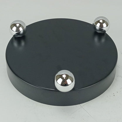 Bandeja Redonda Metal Preta Home&Co 18x18cm para Servir Bebidas e Petiscos