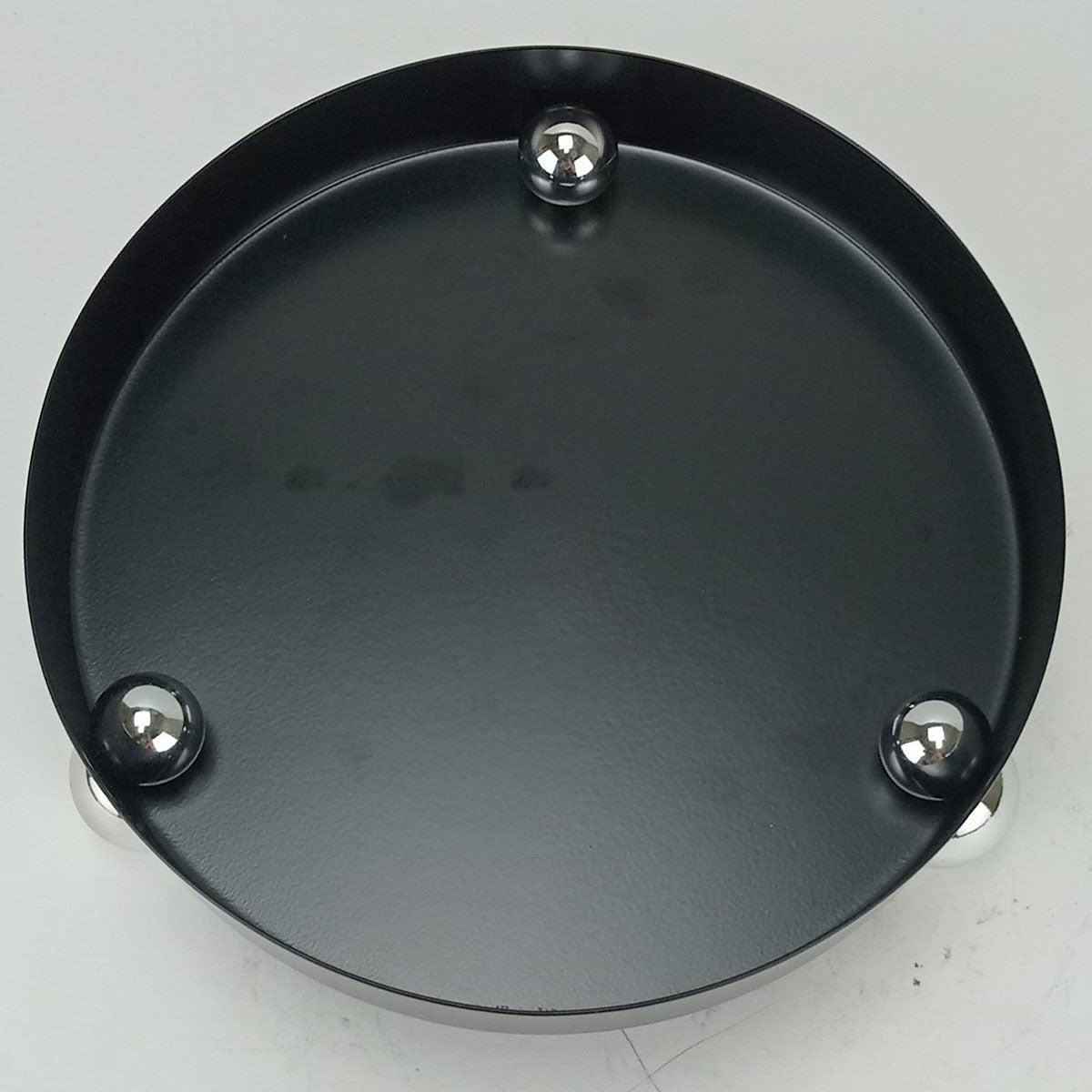 Bandeja Redonda Metal Preta Home&Co 18x18cm para Servir Bebidas e Petiscos