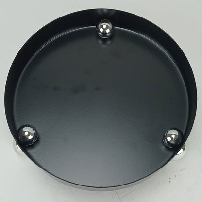 Bandeja Redonda Metal Preta Home&Co 18x18cm para Servir Bebidas e Petiscos