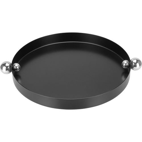 Bandeja Redonda Metal Preto Home&Co 32cm - Elegância para Servir