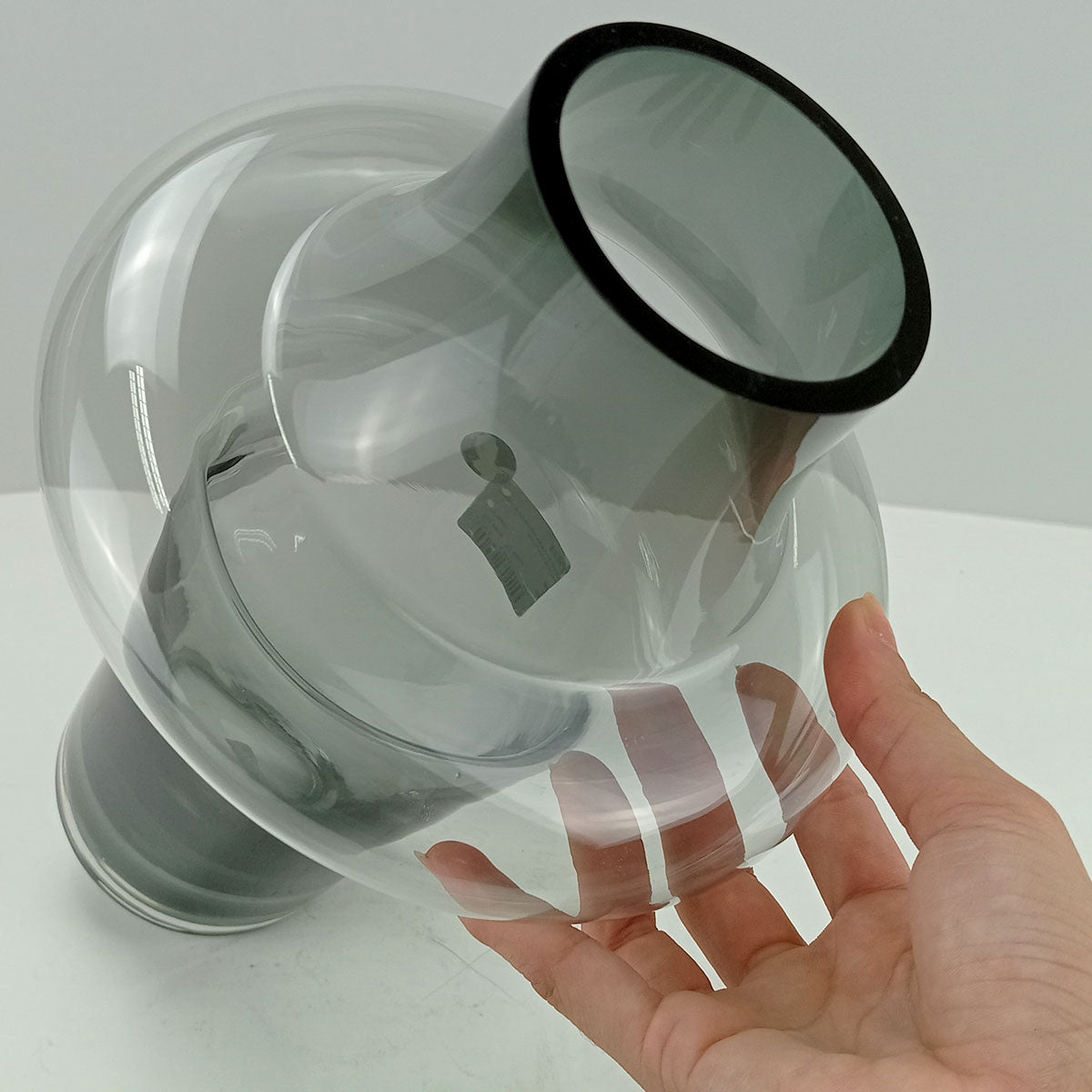 Vaso Vintage Home&co Vidro 29x21x21cm Fumê