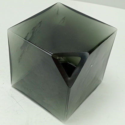 Vaso Cubo Home&Co Vidro Fumê 11x11cm Decorativo para Flores