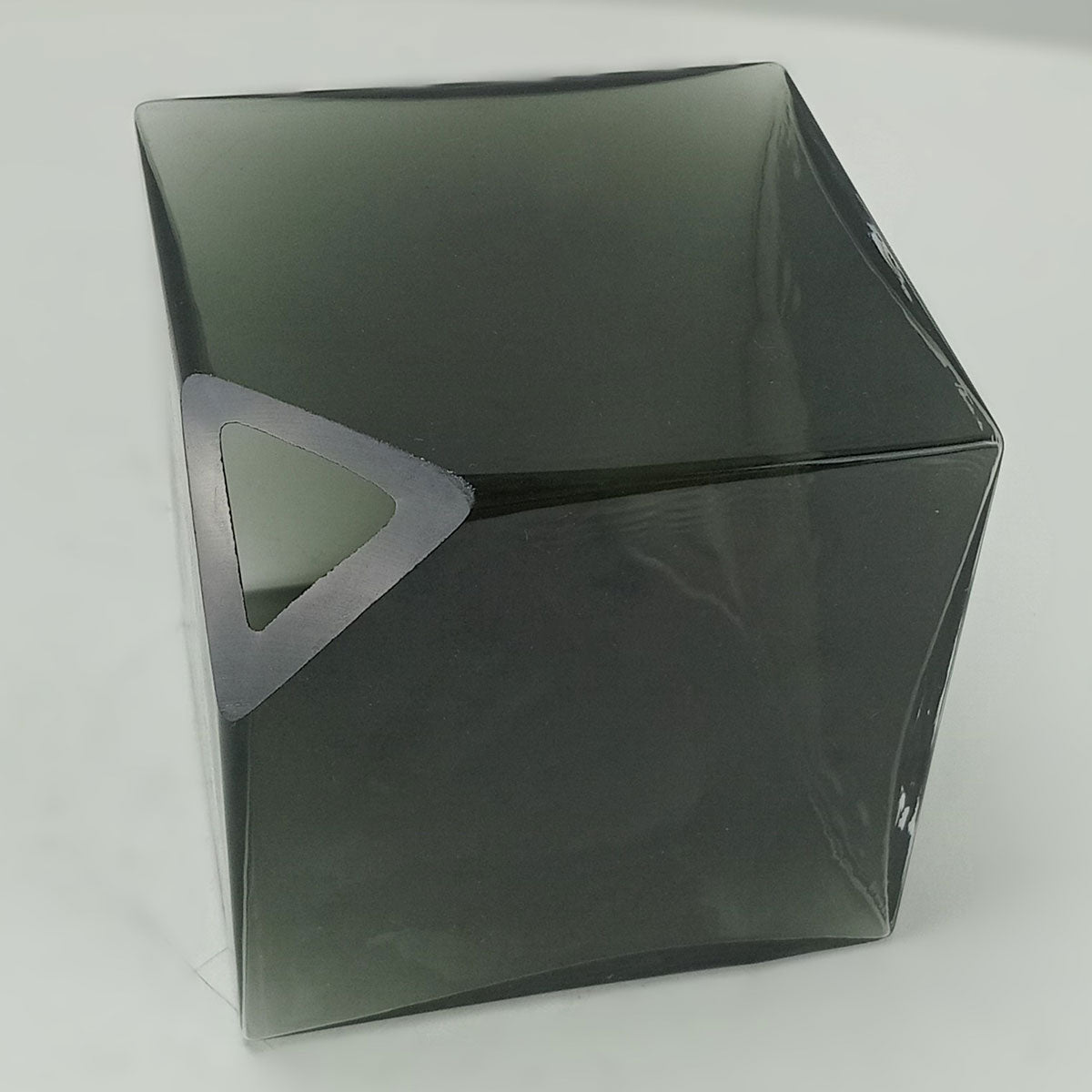 Vaso Cubo Home&Co Vidro Fumê 11x11cm Decorativo para Flores