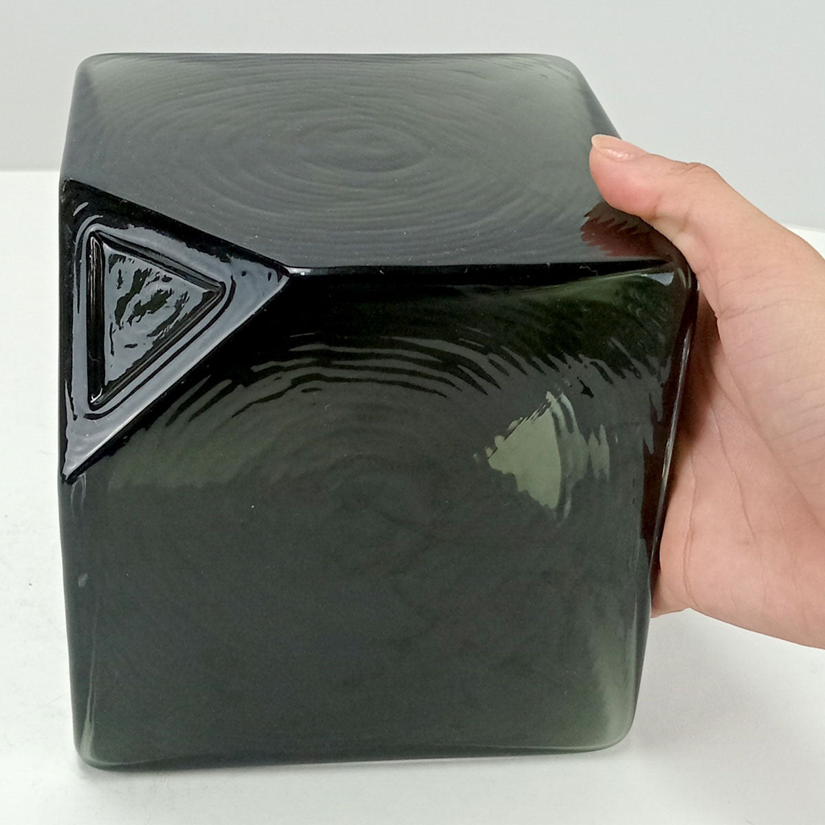 Vaso Decorativo Cubo Home&Co em Vidro Fumê 15x15x15cm