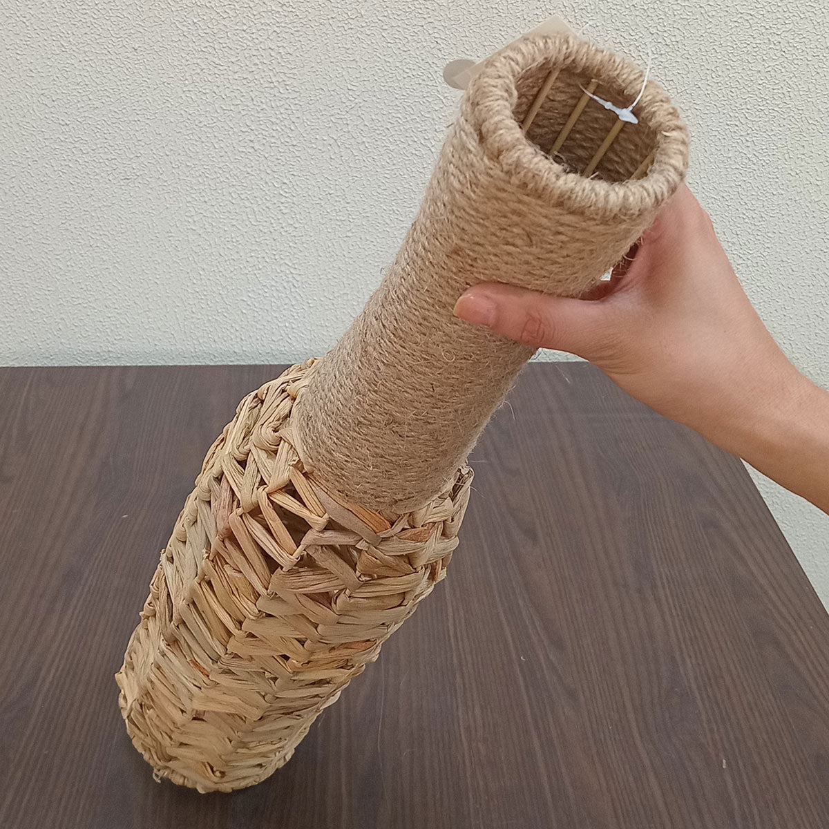 Vaso Decorativo Home&Co 71cm Fibra Natural e Metal Marrom