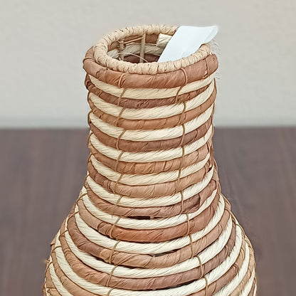 Vaso Decorativo Home&Co Fibra Natural e Metal 52x17x17cm Marrom