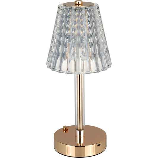 Luminária de Mesa LED USB Home&Co Ouro Metal 29x12cm Acrílico