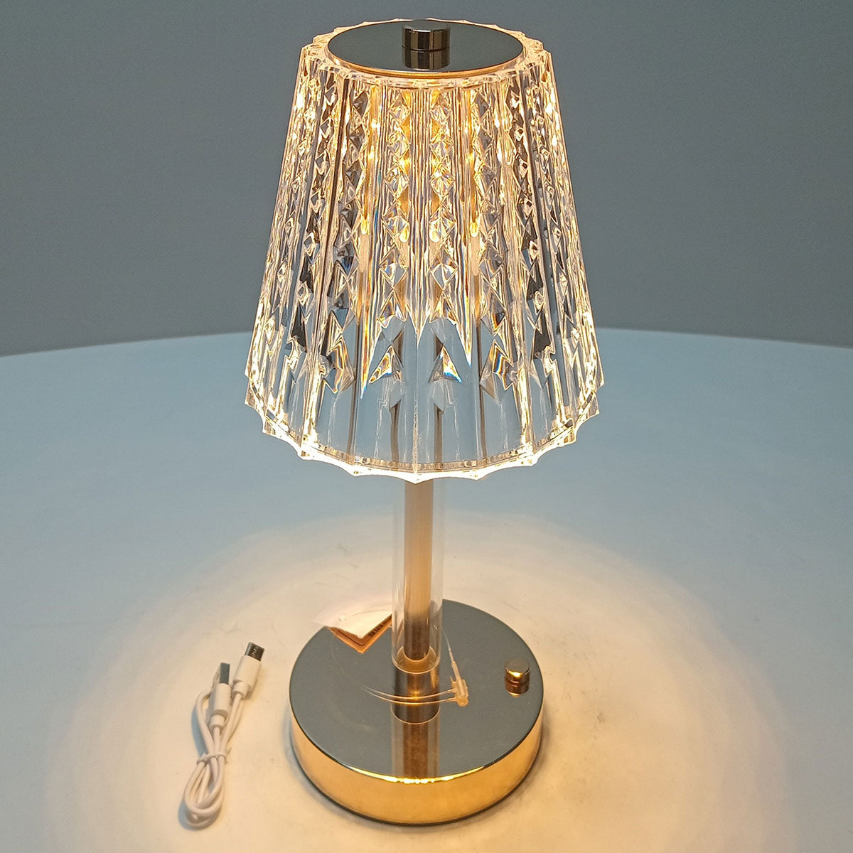 Luminária de Mesa LED USB Home&Co Ouro Metal 29x12cm Acrílico