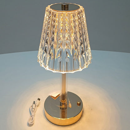 Luminária de Mesa LED USB Home&Co Ouro Metal 29x12cm Acrílico