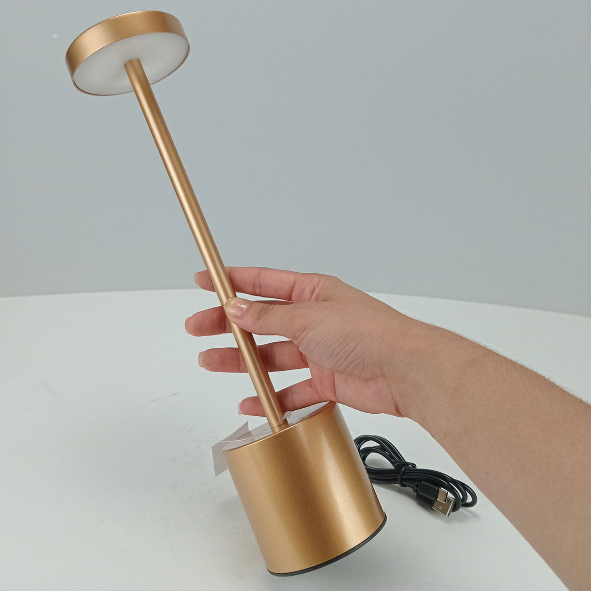 Luminária de Mesa LED USB Home&Co Metal Ouro Rosé 34x8x8cm