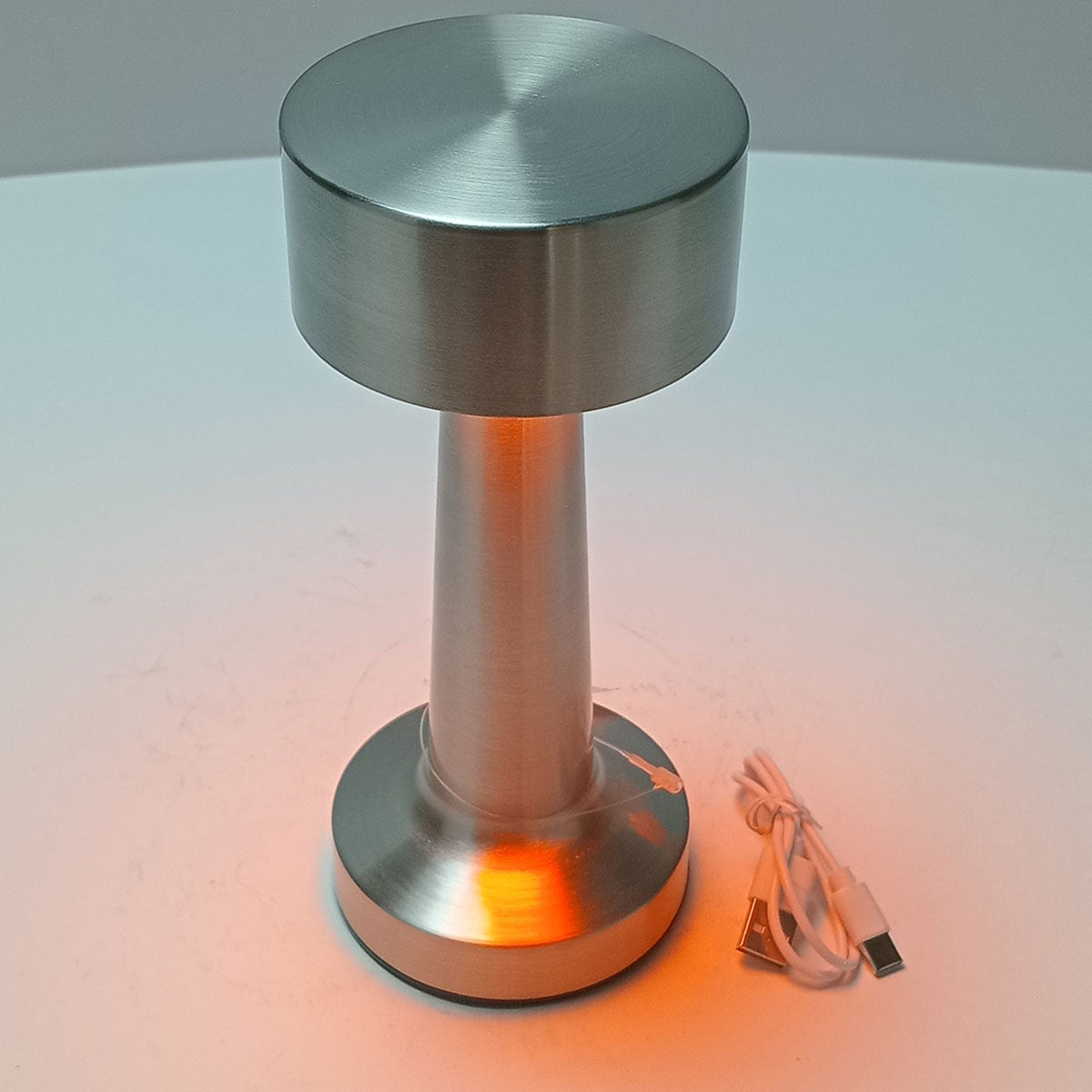 Luminária de Mesa LED USB Home&Co Metal Prata 20,6cm Ajustável