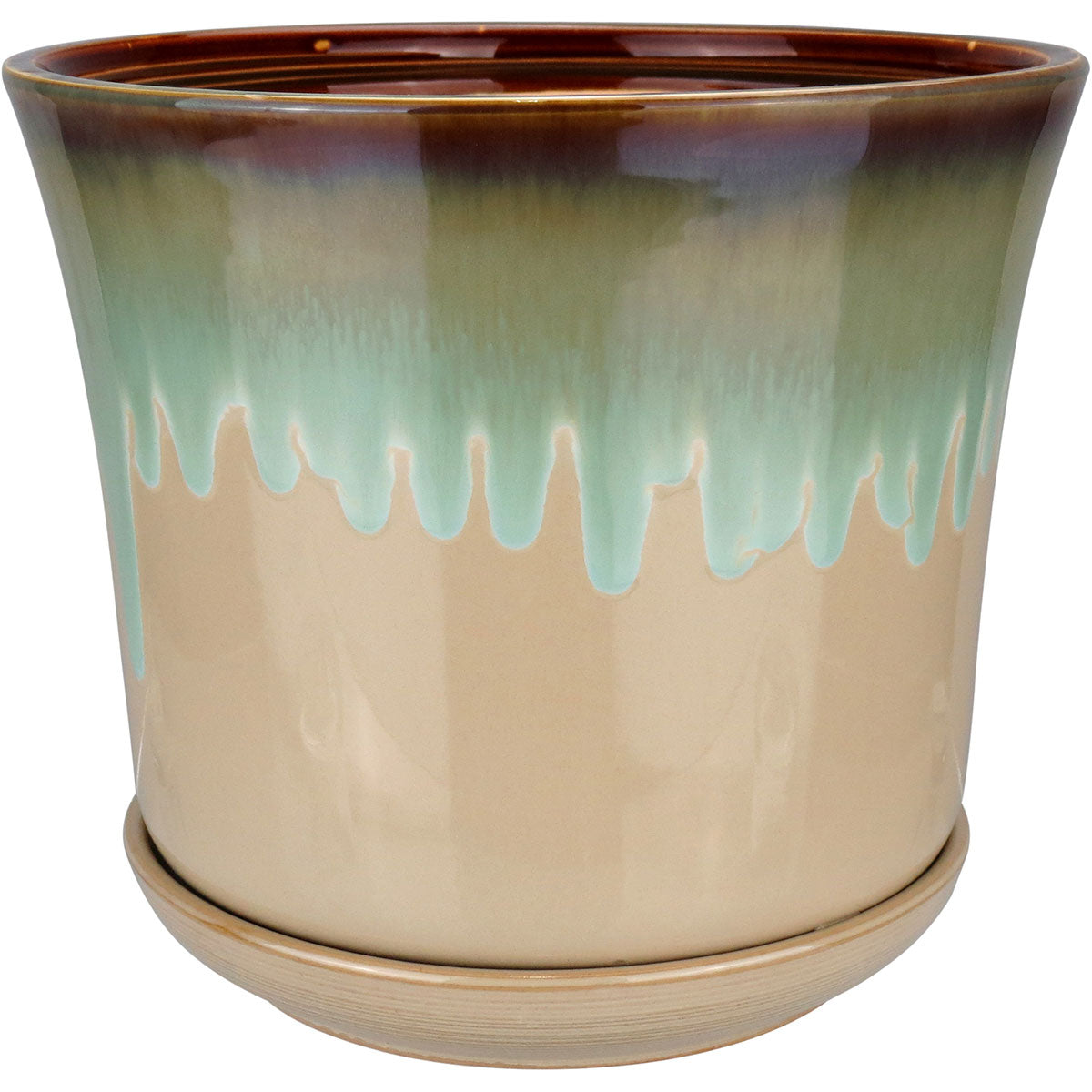 Conjunto de Cachepôs Cerâmica Verde Home&Co - 3 Peças Elegantes