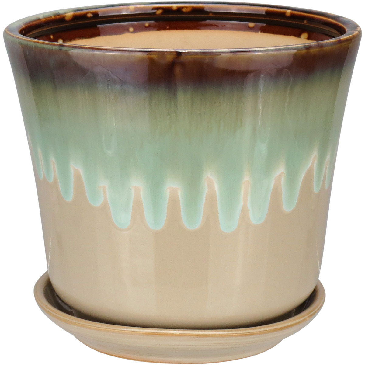 Conjunto de Cachepôs Cerâmica Verde Home&Co - 3 Peças Elegantes