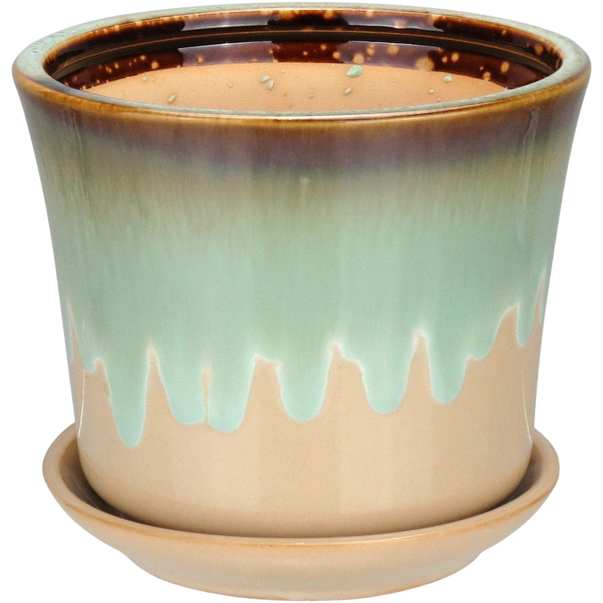 Conjunto de Cachepôs Cerâmica Verde Home&Co - 3 Peças Elegantes