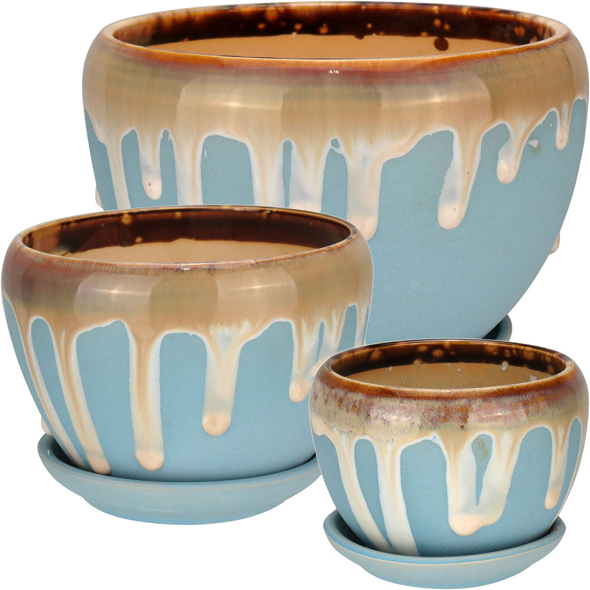 Cachepô Cerâmico Gelo Home&Co Grande 12,2cm para Plantas