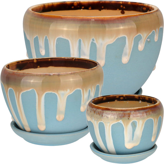 Cachepô Cerâmico Gelo Home&Co Grande 12,2cm para Plantas