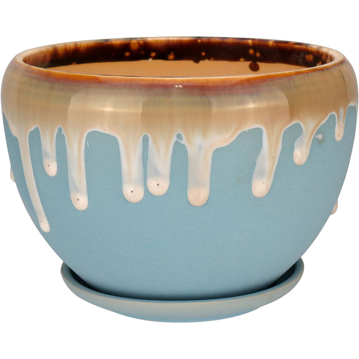 Cachepô Cerâmico Gelo Home&Co Grande 12,2cm para Plantas