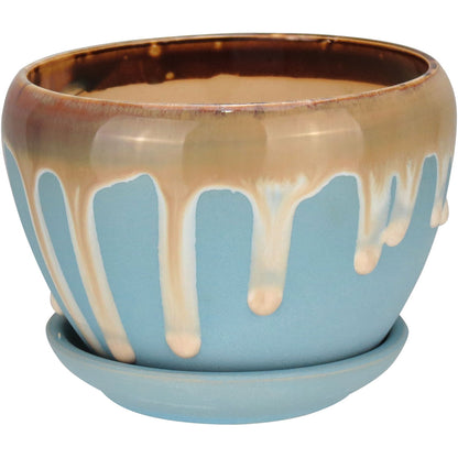 Cachepô Cerâmico Gelo Home&Co Grande 12,2cm para Plantas