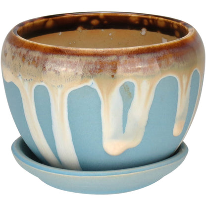 Cachepô Cerâmico Gelo Home&Co Grande 12,2cm para Plantas