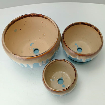 Cachepô Cerâmico Gelo Home&Co Grande 12,2cm para Plantas