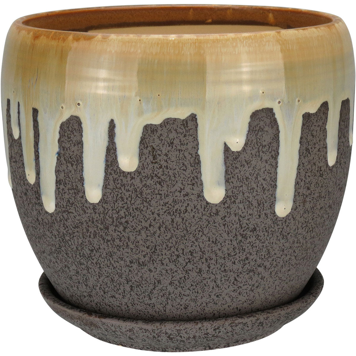 Conjunto de Cachepôs Cerâmica Cinza Home&Co - 3 Peças para Plantas