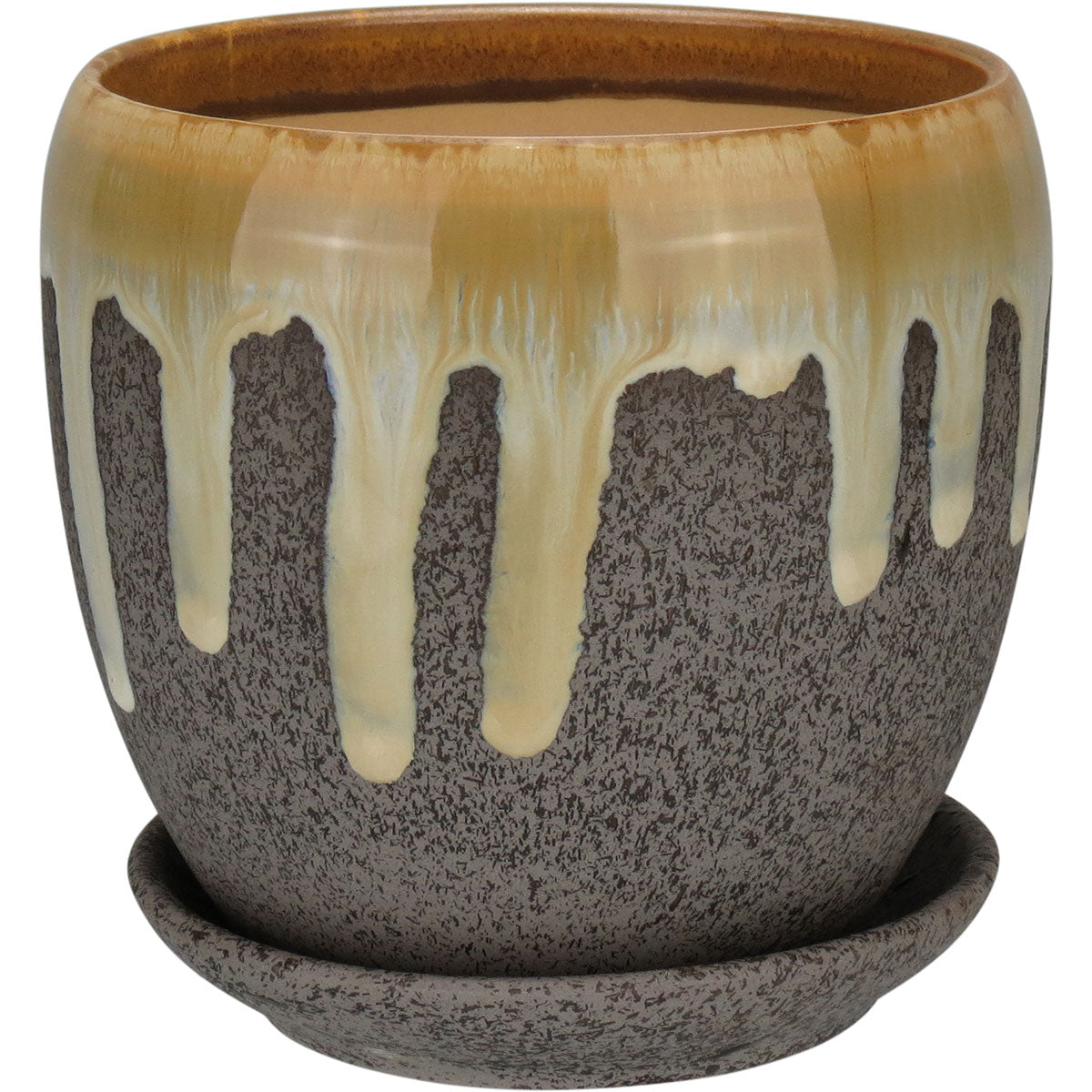 Conjunto de Cachepôs Cerâmica Cinza Home&Co - 3 Peças para Plantas