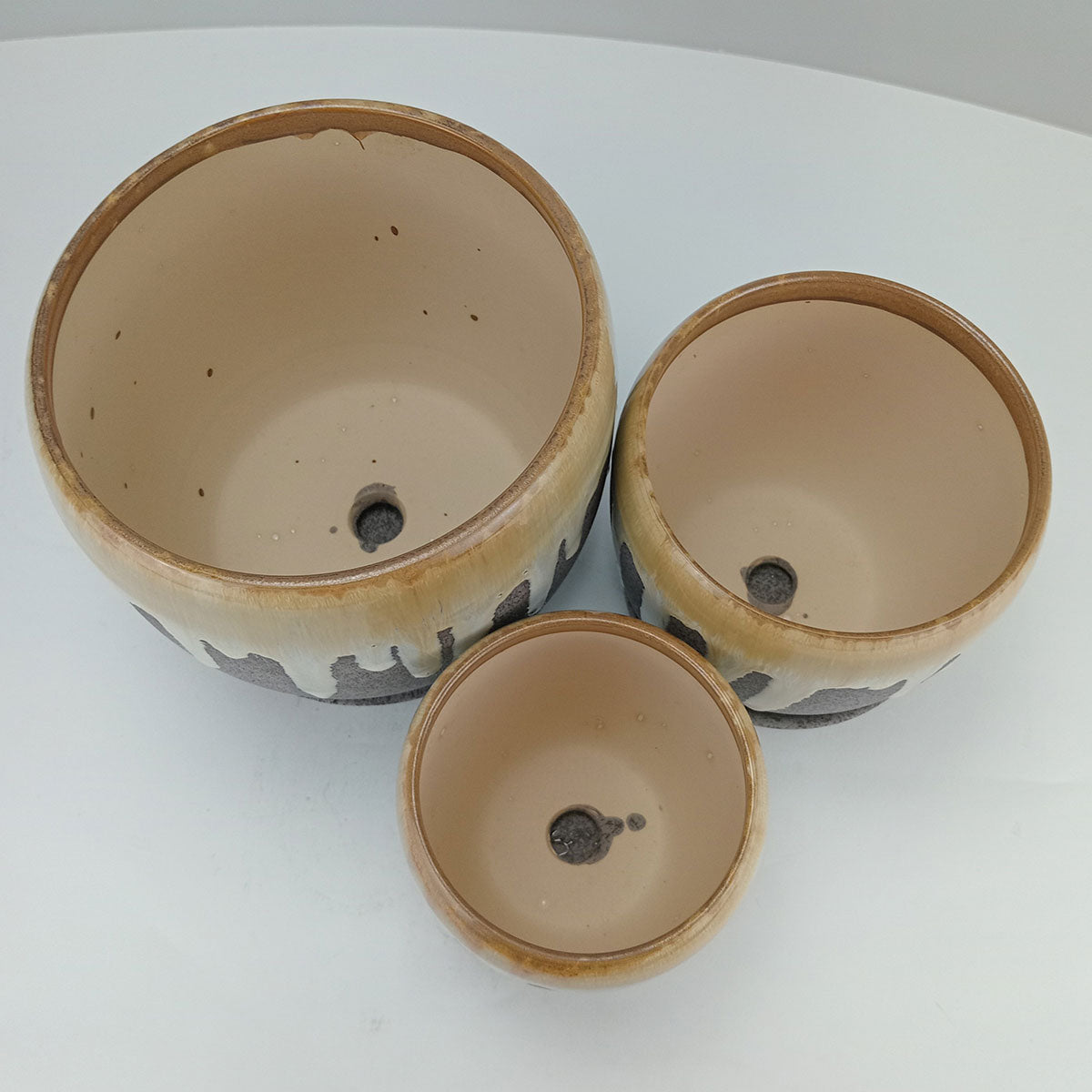Conjunto de Cachepôs Cerâmica Cinza Home&Co - 3 Peças para Plantas