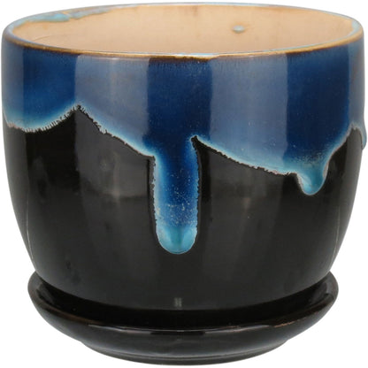 Conjunto de 3 Cachepôs em Cerâmica Azul Home&Co - Decoração Elegante