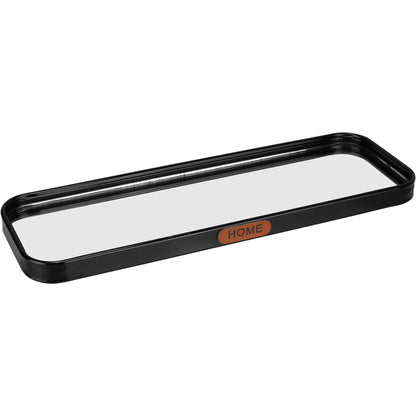 Bandeja Retangular Metal Preto Home&Co com Espelho 30x10cm
