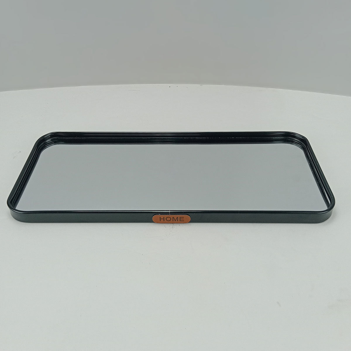 Bandeja Retangular Metal Preto Home&Co com Espelho 30x10cm