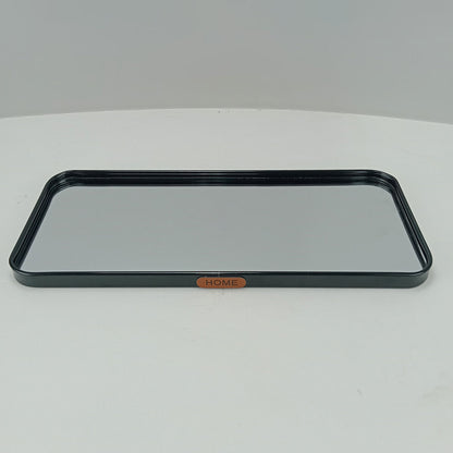 Bandeja Retangular Metal Preto Home&Co com Espelho 30x10cm