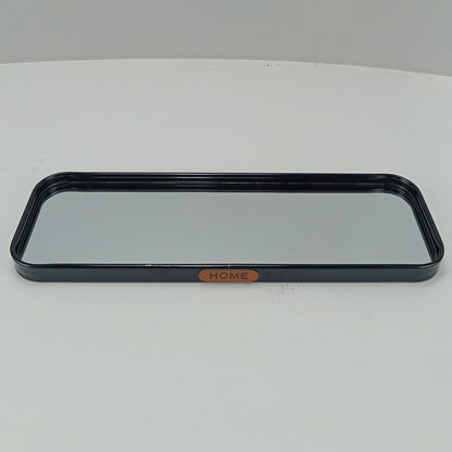 Bandeja Retangular Preta Home&Co com Espelho Metal 35x15cm