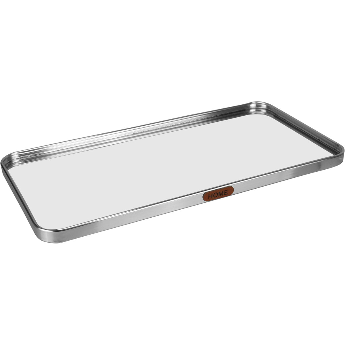 Bandeja Retangular Prata Home&Co com Espelho Metal 40x20cm