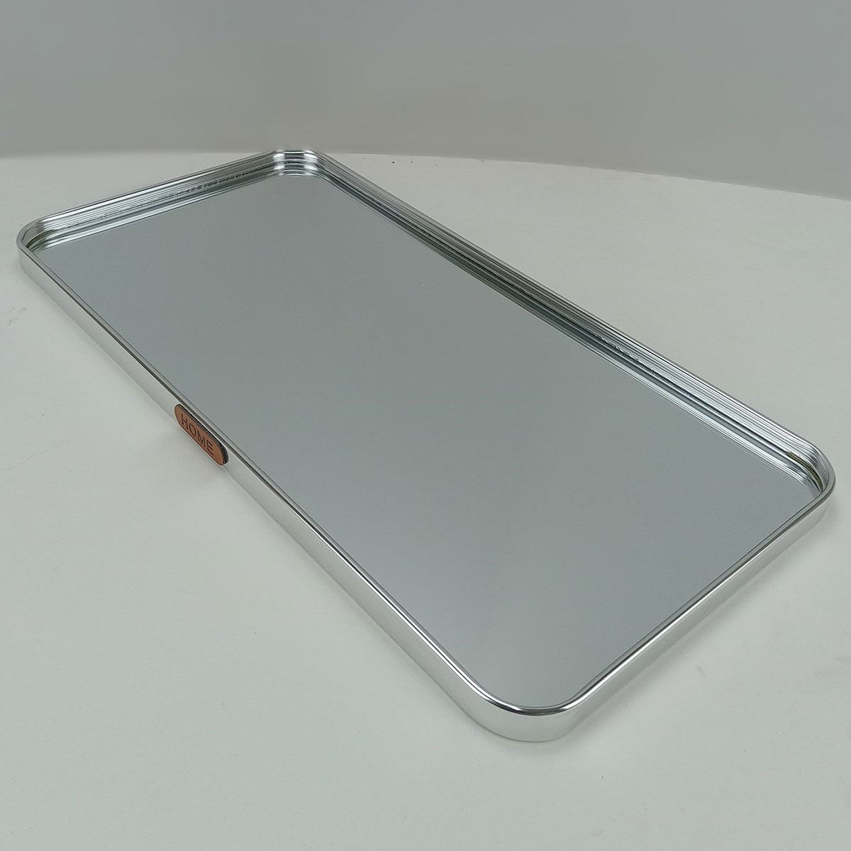 Bandeja Retangular Prata Home&Co com Espelho Metal 40x20cm