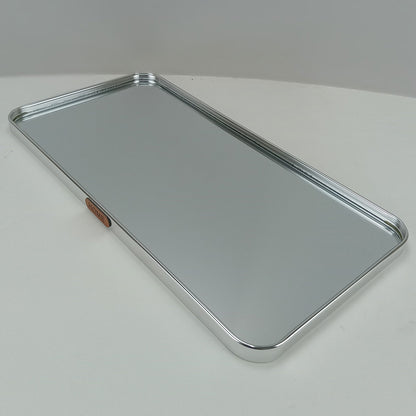 Bandeja Retangular Prata Home&Co com Espelho Metal 40x20cm