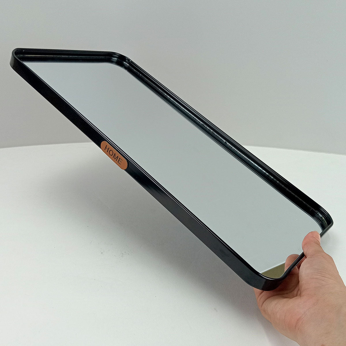 Bandeja Retangular Metal Preta Home&Co com Espelho 40x20cm