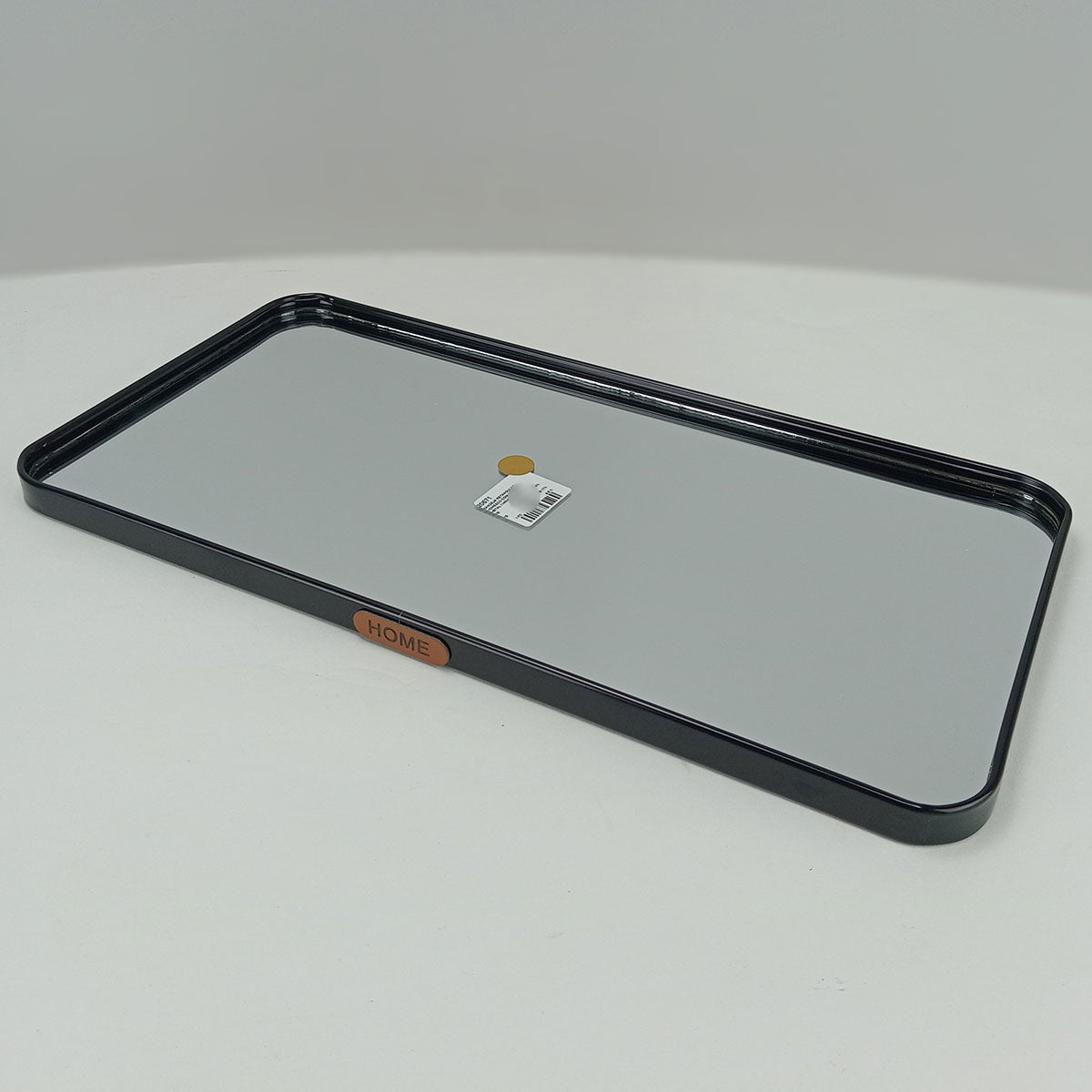 Bandeja Retangular Metal Preta Home&Co com Espelho 40x20cm