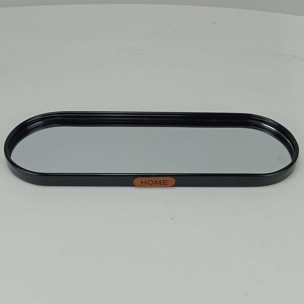 Bandeja Oval Decorativa Home&Co Metal Preto com Espelho 30x10cm