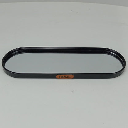 Bandeja Oval Decorativa Home&Co Metal Preto com Espelho 30x10cm