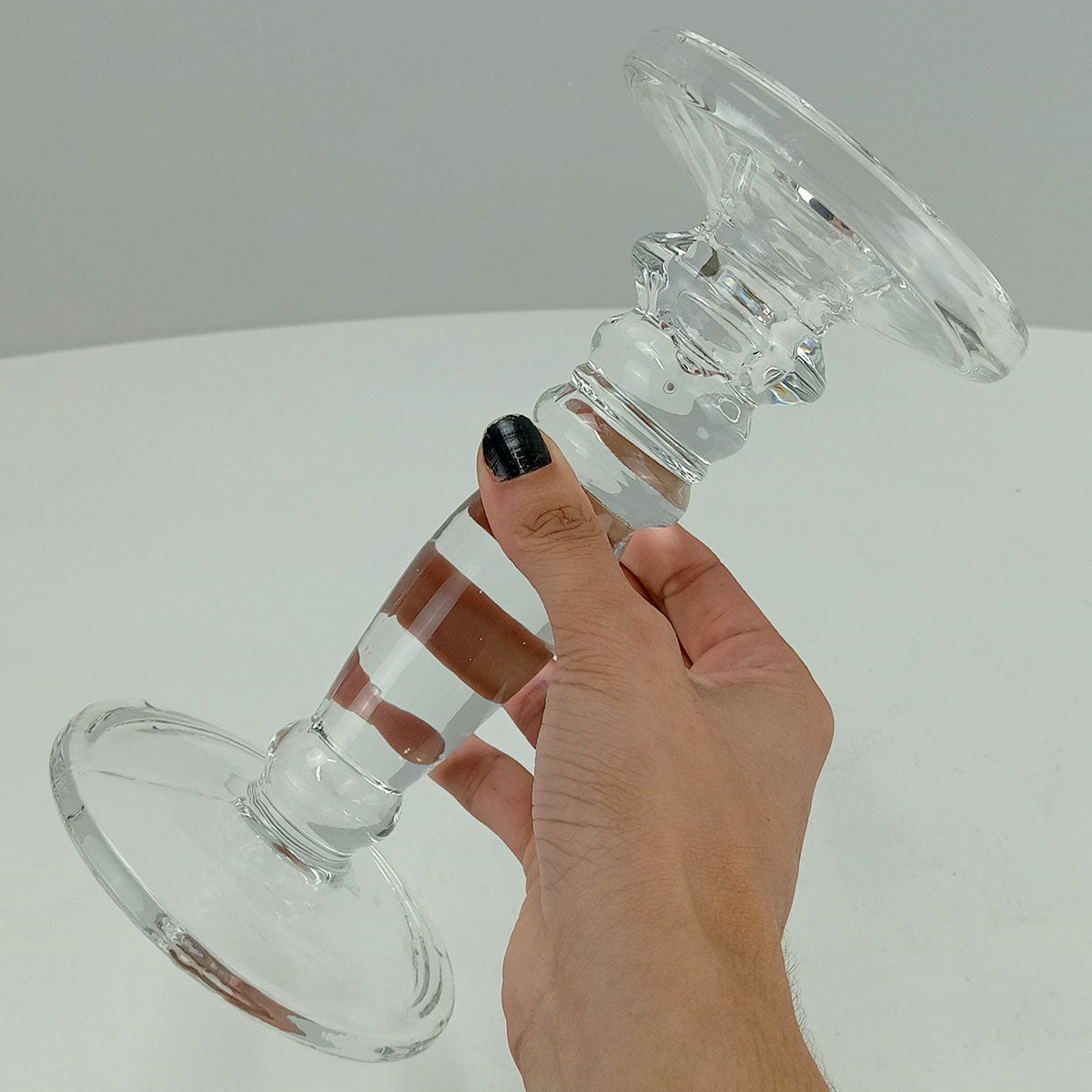 Castiçal Transparente Home&Co Eco Crystal 20cm Vidro 11x11cm