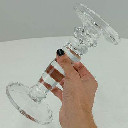 Castiçal Transparente Home&Co Eco Crystal 20cm Vidro 11x11cm