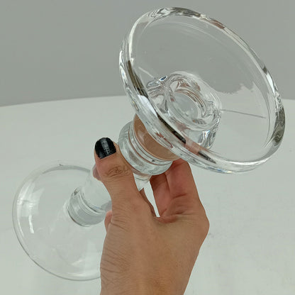 Castiçal Transparente Home&Co Eco Crystal 20cm Vidro 11x11cm