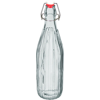 Garrafa de Vidro Home&Co 1L com Tampa Travável Transparente 32x8cm