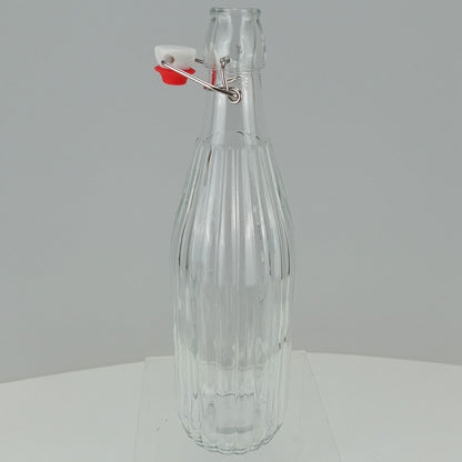 Garrafa de Vidro Home&Co 1L com Tampa Travável Transparente 32x8cm