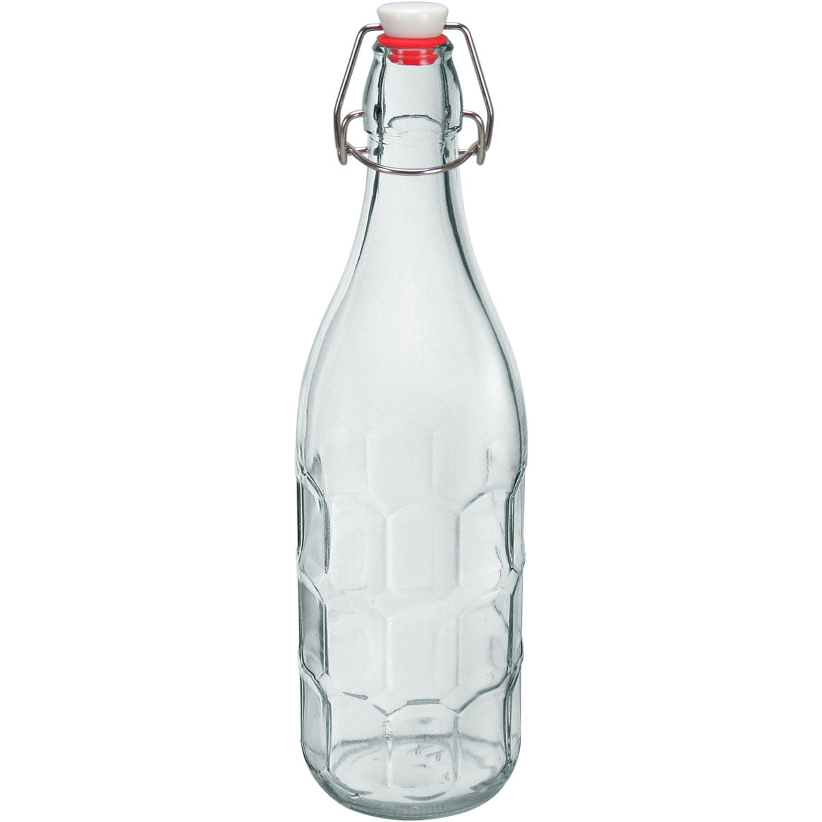 Garrafa de Vidro Home&Co 1L com Trava na Tampa Transparente 32x8cm